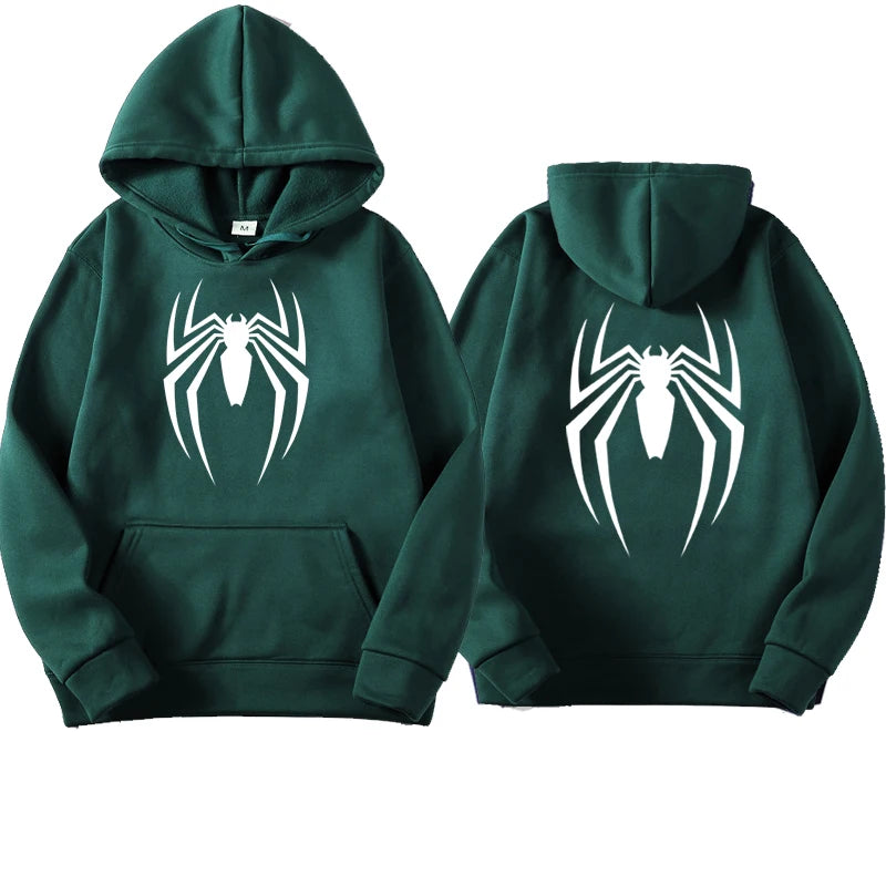 Hoodie Street Fashion Spider Print Sweatshirt