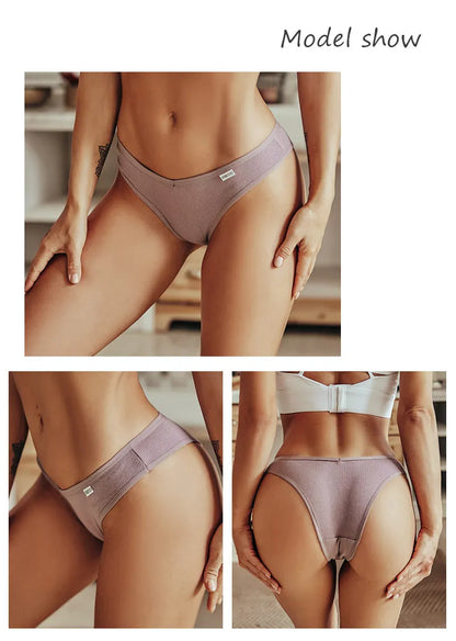 5Pcs/Set Women Cotton Brazilian Panties V Waist