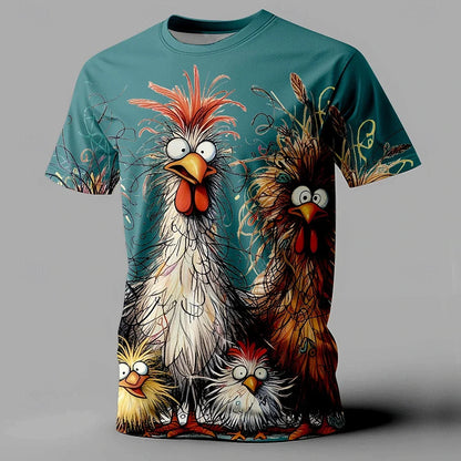 Funny Men's T Shirt Animal Chicken