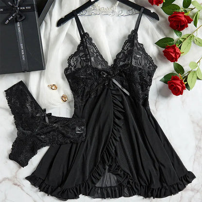 Tulle Suspenders Exquisite Lace V-Neck