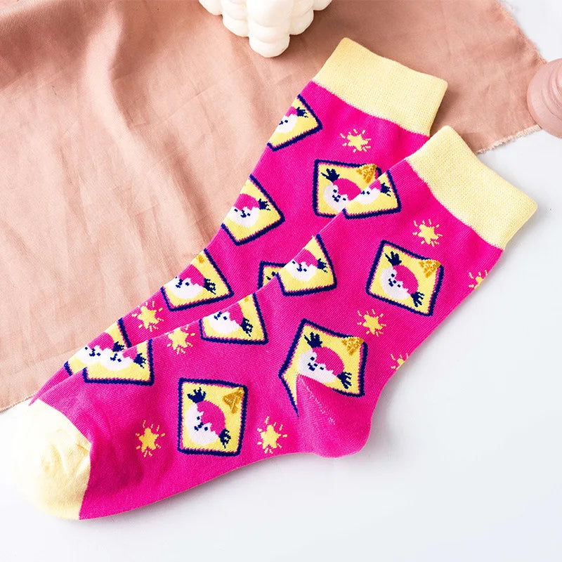 Cartoon Grid  Socks