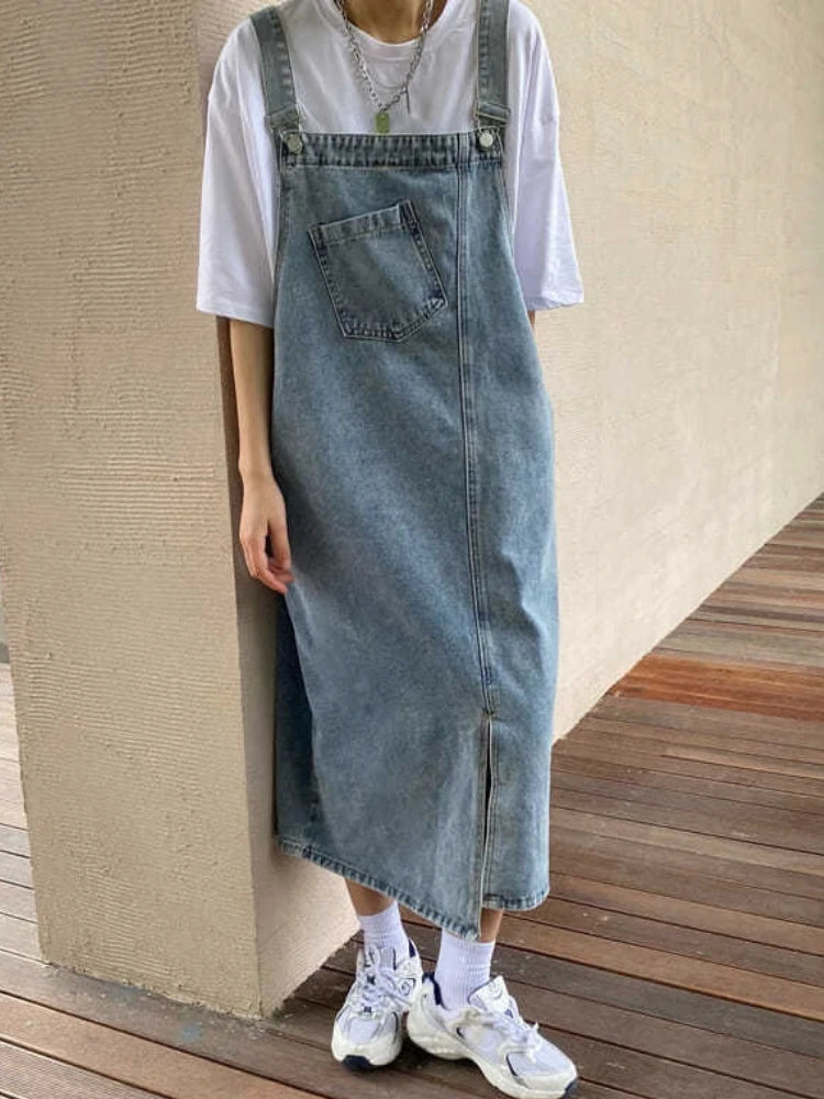 Denim Overall Dress Women Sleeveless Jeans