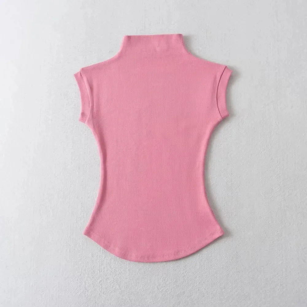 Summer Sexy Turtleneck Sleeveless T-Shirts