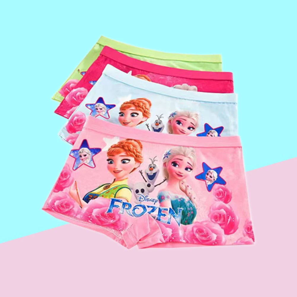 4Pcs/bag Disney Children's Panties ELsa Cartoon Frozen