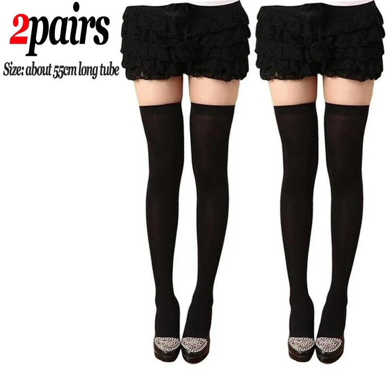 Women Stockings Black White Red Over The Knee