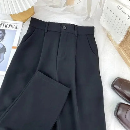 Fall Spring Black Suit Pants