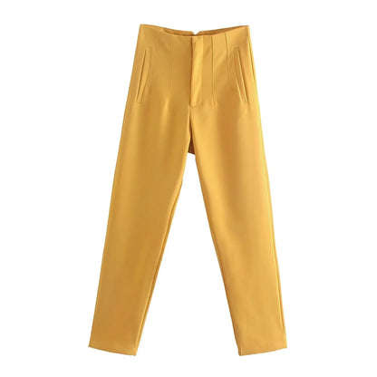 Women Fashion Straight Pants High Waist