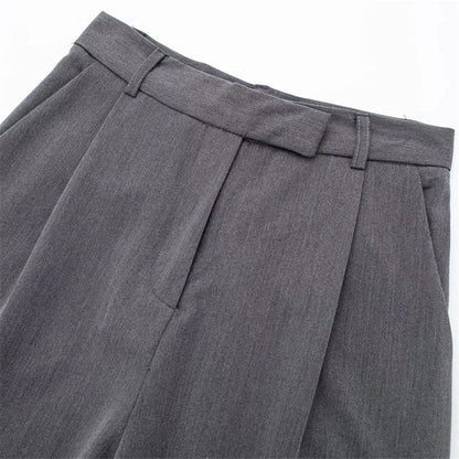 Women's Pants Beige Grey Black Wide Leg Pants