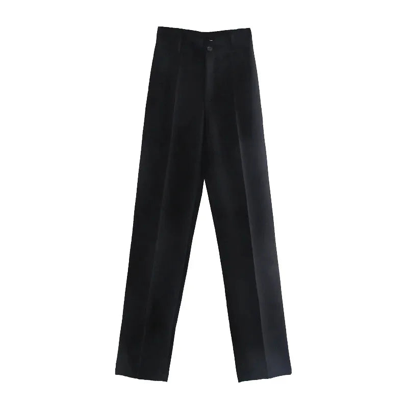 Women Chic Fashion Office Wear Straight Pants