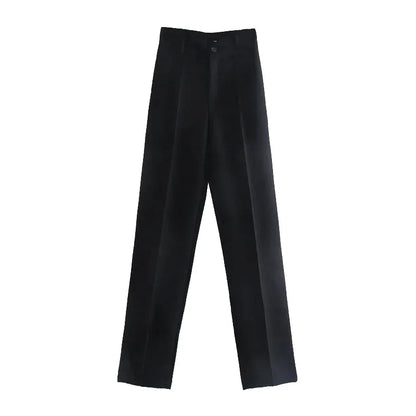 Women Chic Fashion Office Wear Straight Pants