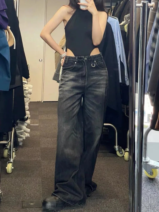 Vintage Black Wide Leg Jeans