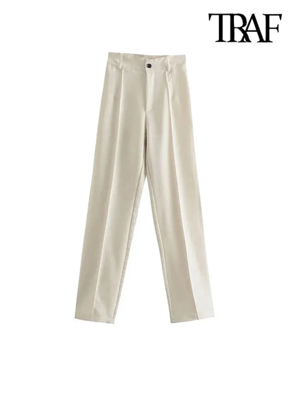 Chic Fashion Office Wear Straight Pants