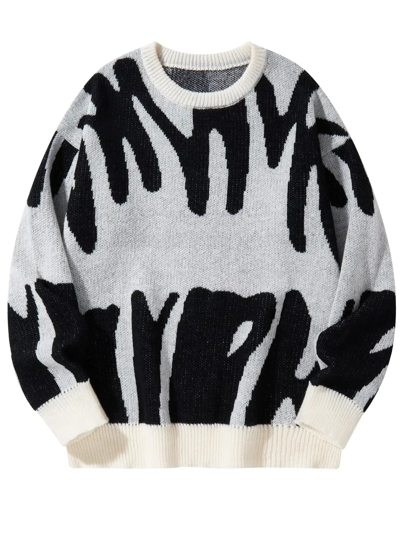 Popular Autumn Winter Irregular Jacquard Pattern Pullover