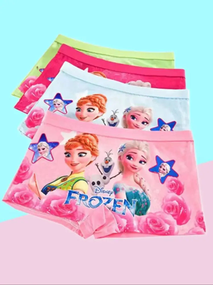 4Pcs/bag Disney Children's Panties ELsa Cartoon Frozen