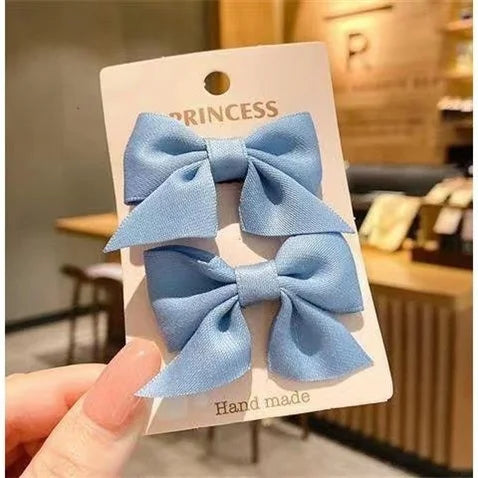 2 Piece Bow Hair Clip Elegant Flower