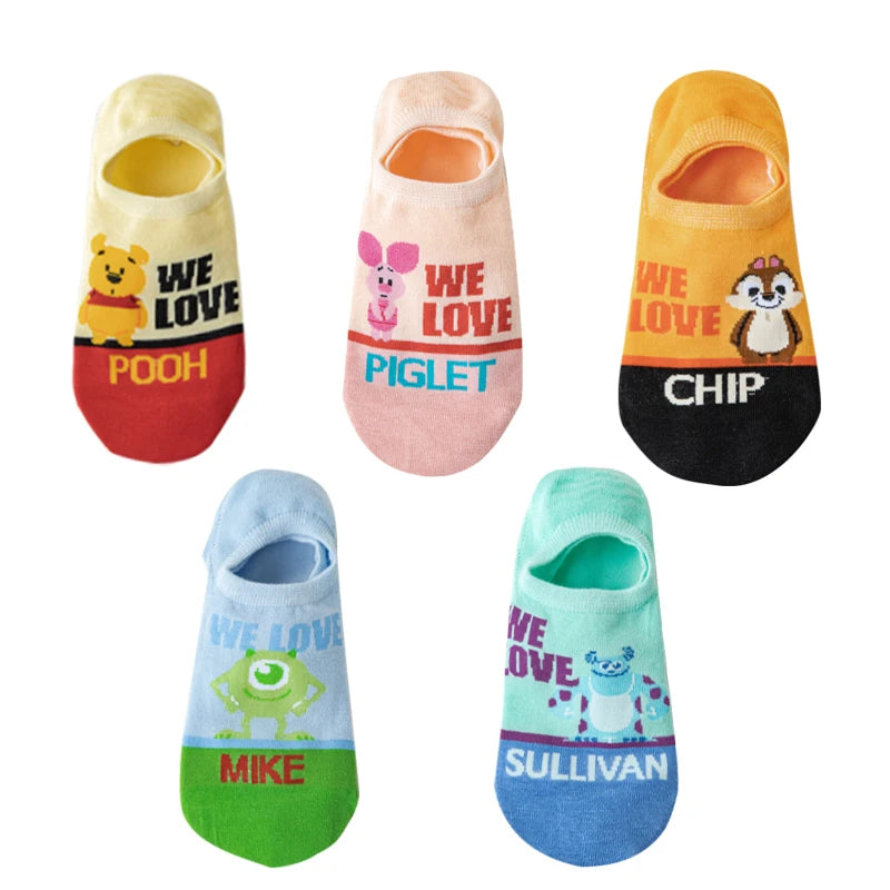 Disney Summer Casual Cute women Socks (5 Pairs)