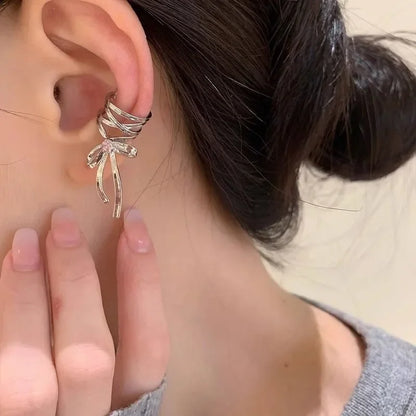 Pink Butterfly Ear Cuff Earrings