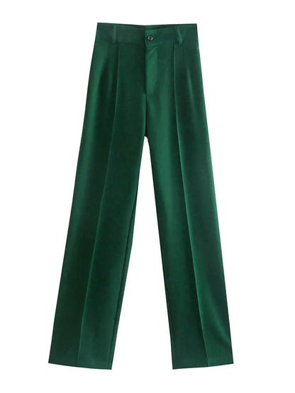 Women Chic Fashion Office Wear Straight Pants