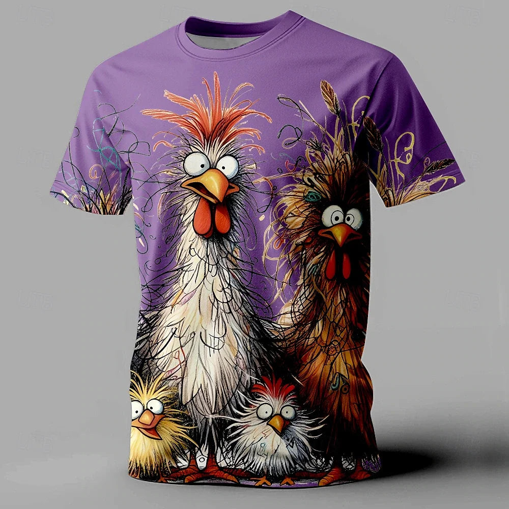 Funny Men's T Shirt Animal Chicken