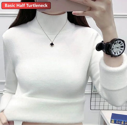 Turtleneck Winter Sweater Women Elegant