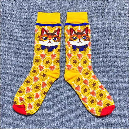 Colorful Print Socks Women