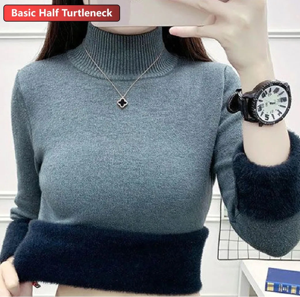 Turtleneck Winter Sweater Women Elegant