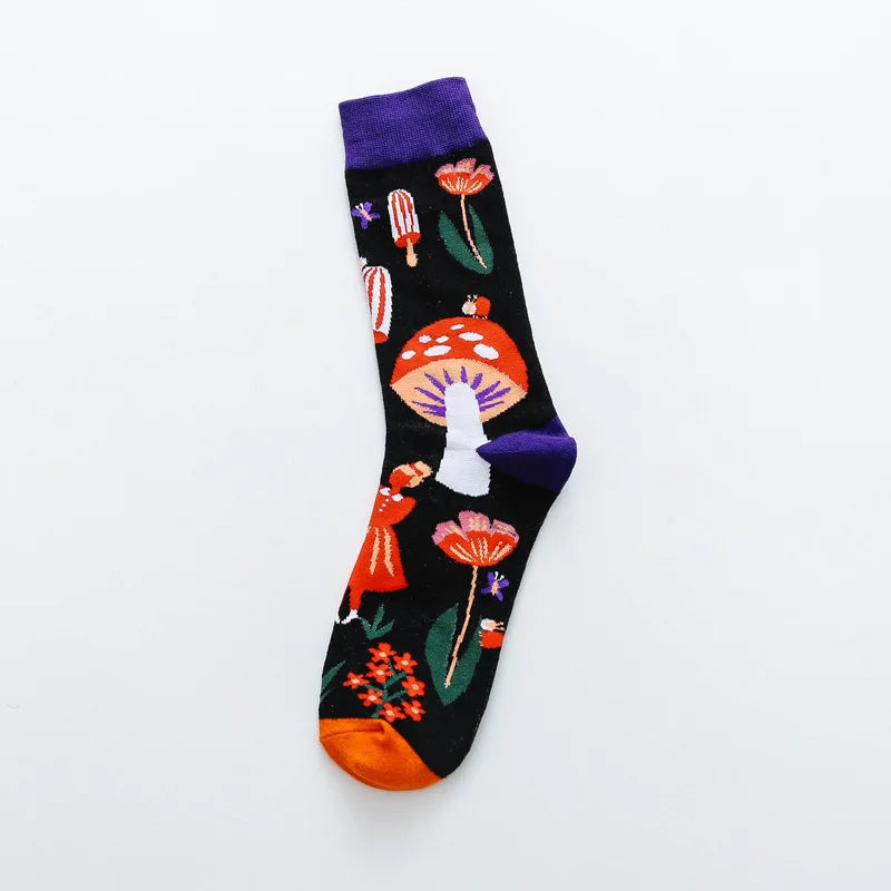 Colorful Print Socks Women