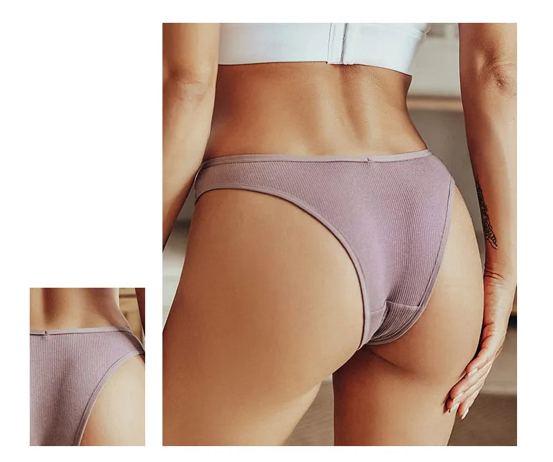 5Pcs/Set Women Cotton Brazilian Panties V Waist