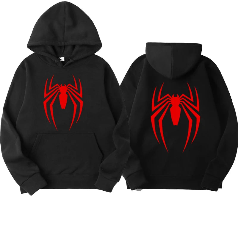 Hoodie Street Fashion Spider Print Sweatshirt