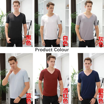 Summer Men's Ice Silk Vest Short Sleeves