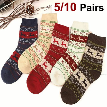 Women Printed Thick Socks