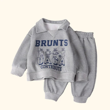 Children Clothes Sets Autumn Winter Polo Sweatshirt + Pants