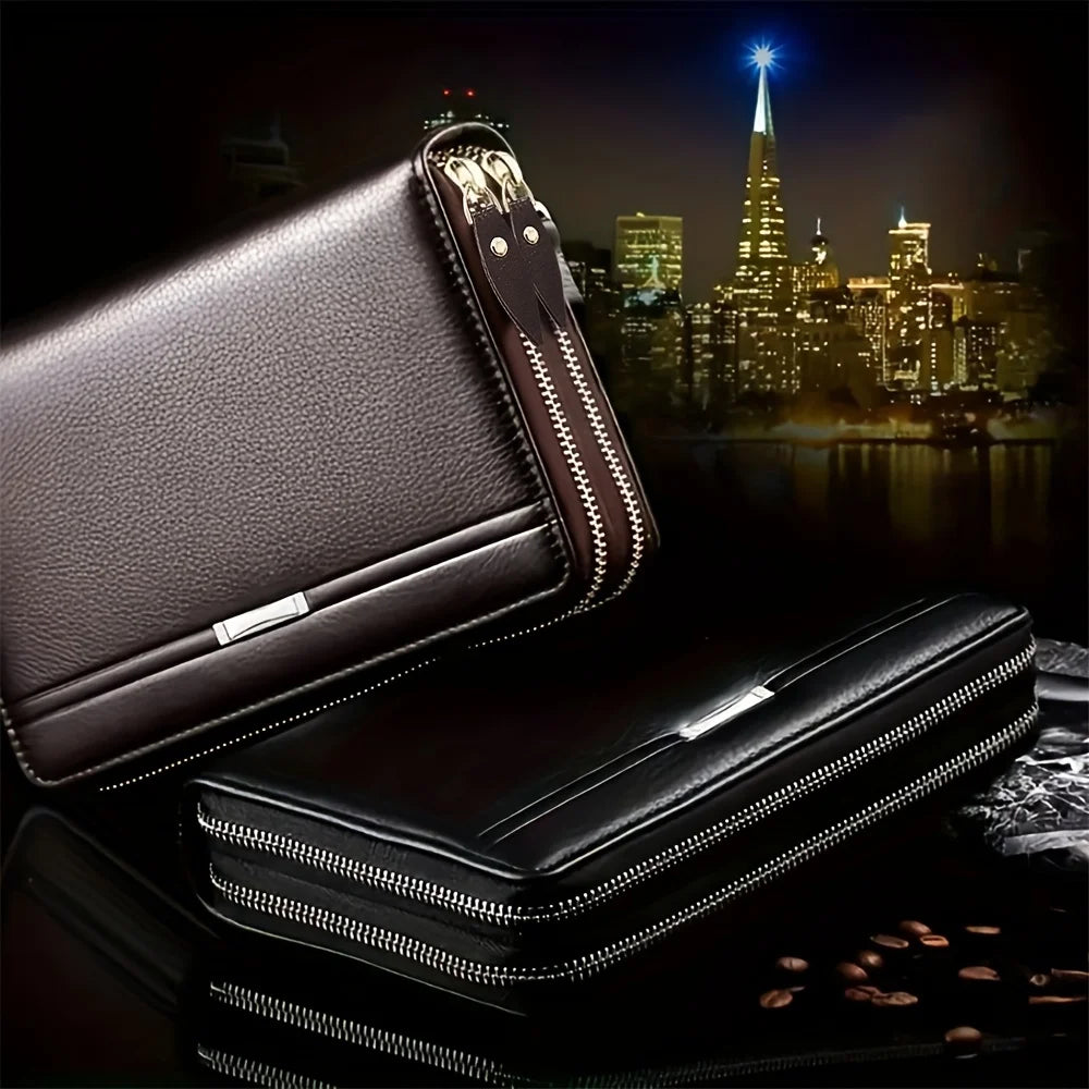 Men Wallet Long Purse Leather Clutch