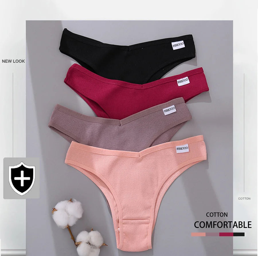 5Pcs/Set Women Cotton Brazilian Panties V Waist