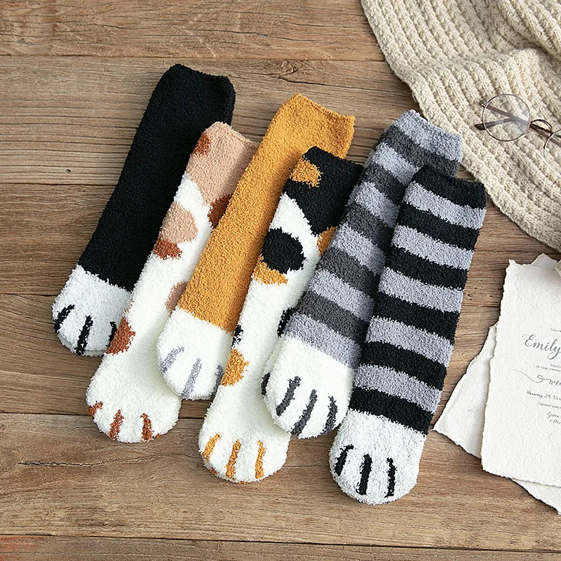 Autumn Winter Socks Cute Cat Claw