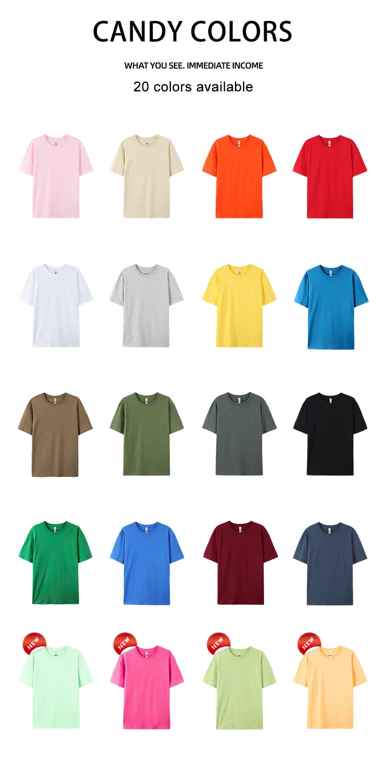 100% Cotton Solid T-shirts