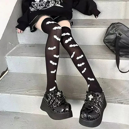 Spider Pattern Silk Stockings