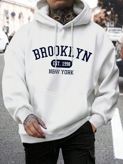 Brooklyn Est 1998 New York Printing Men Hoodies