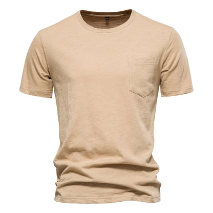 100% Cotton Men T-shirt Casual Soft Fitness