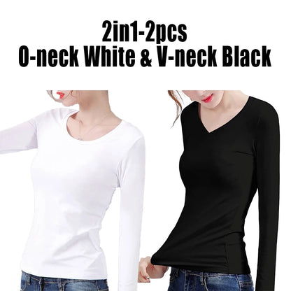 O Neck V Neck Long Sleeve Shirt