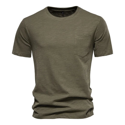 100% Cotton Men T-shirt Casual Soft Fitness