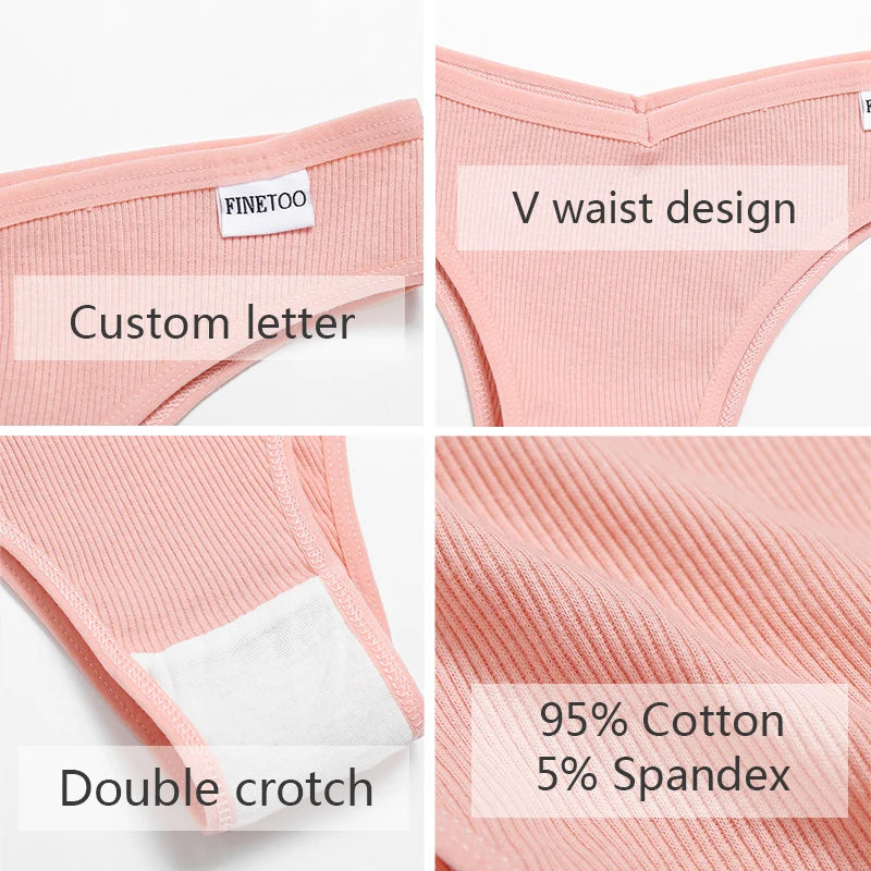 5Pcs/Set Women Cotton Brazilian Panties V Waist