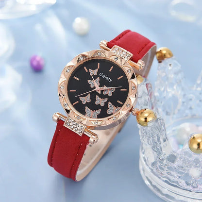 6/1pcs Set Women Watch Ring Necklace Earrings Bracelet