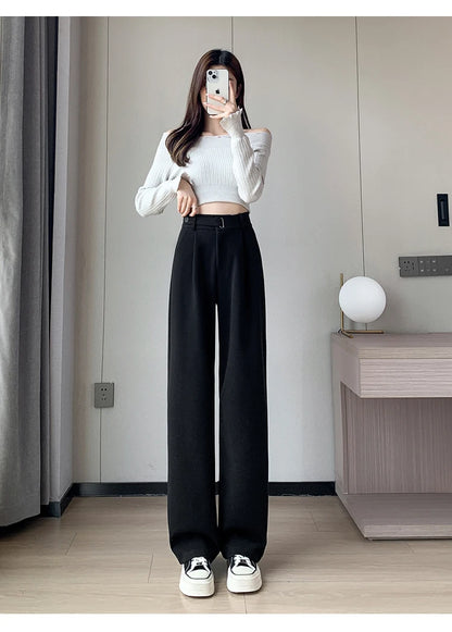 Thicken Woolen Casual Loose Full Length Pants