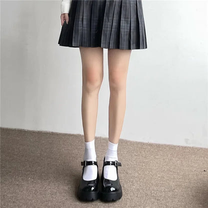 Solid Color Black White Long Socks