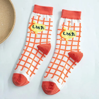 Cartoon Grid  Socks