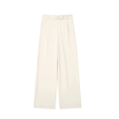 Women's Pants Beige Grey Black Wide Leg Pants