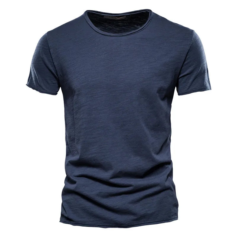 100% Cotton Men T-shirt Casual Soft Fitness