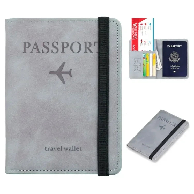 RFID Blocking Leather Card Case Passport Holder