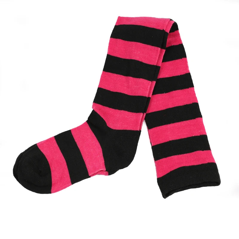 Color Striped Stockings Japanese Over Knee